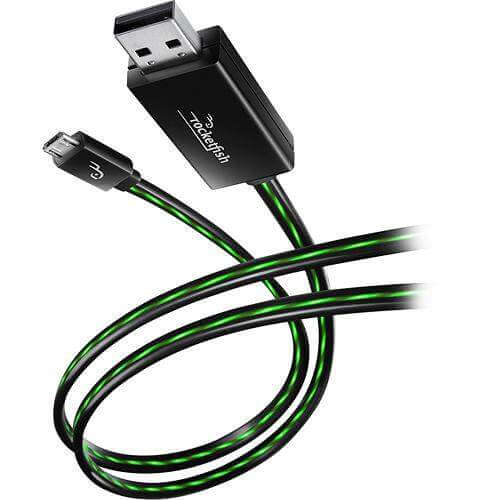 USB зарядно със светещ кабел